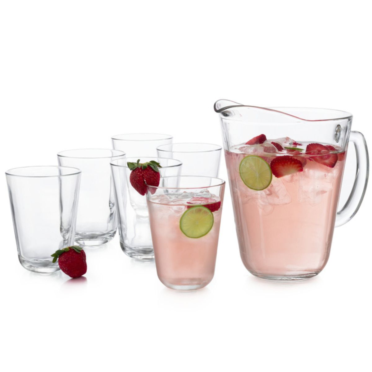 Calypso - Juego 6 De Vasos De Vidrio con Jarra