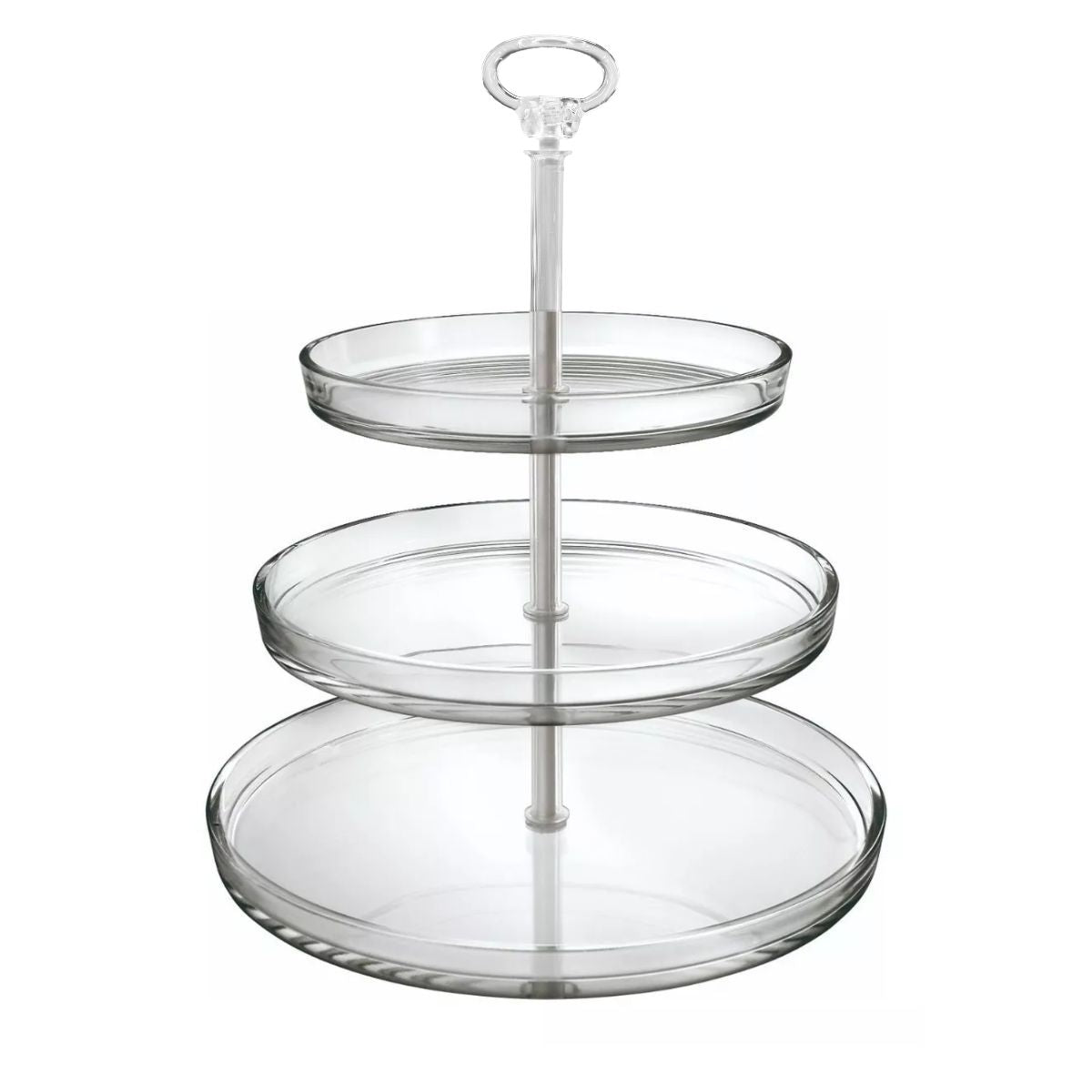 Palladio - Centro de Mesa de Vidrio de Tres Pisos