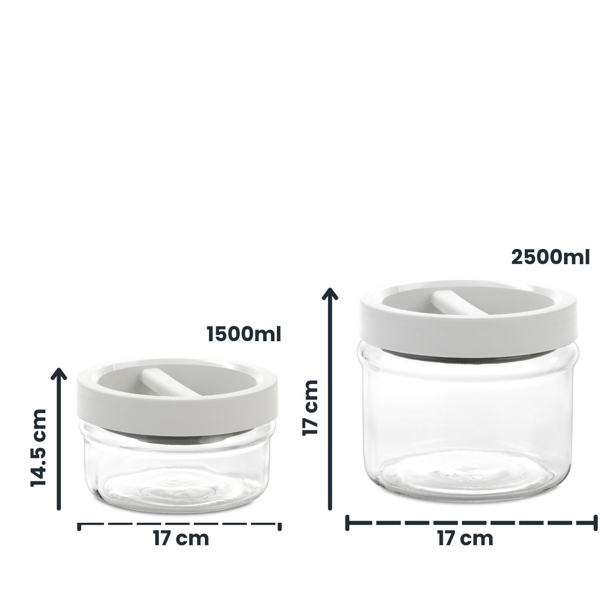 Ortes Practica - Contenedor De Vidrio Con Tapa Y Agarradera.