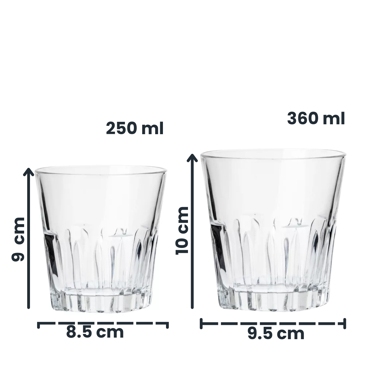 Stepback - Juego de 6 Vasos de Vidrio Tipo Cortado