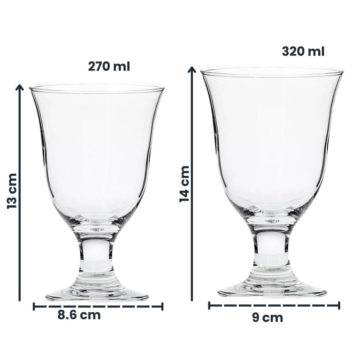 Elba - Juego de 6 Copas de Vidrio para Agua