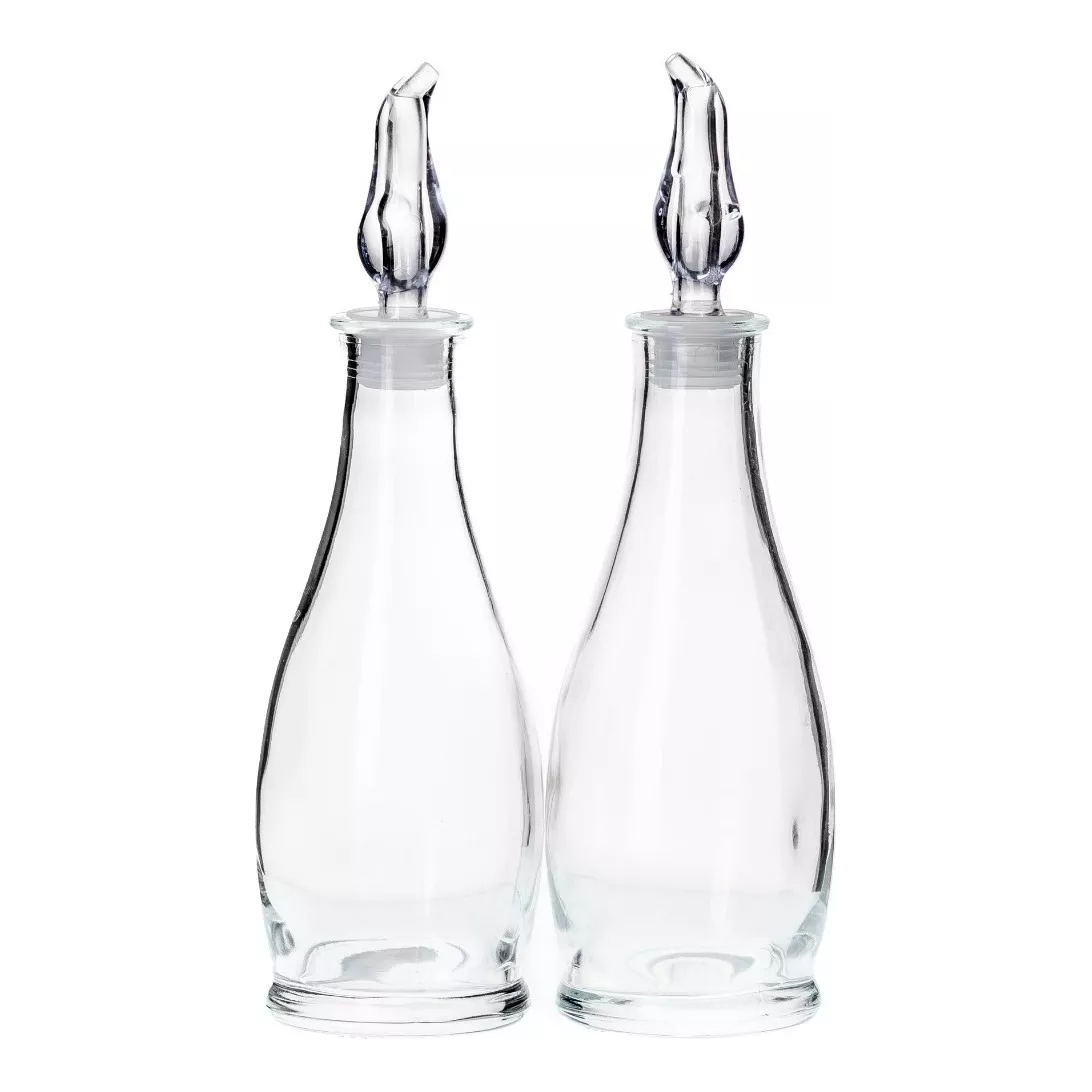 Indro - Juego de 2 Aceiteras de Vidrio con tapa