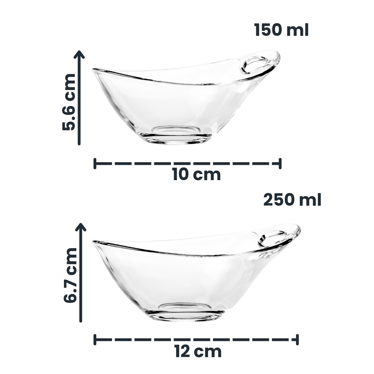 Practica - Juego de 4 Bowls de Vidrio.