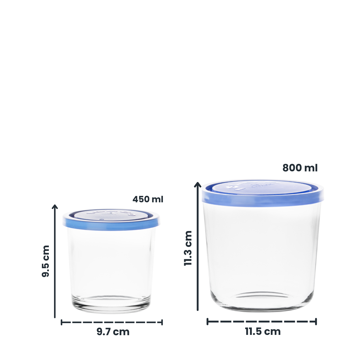 Igloo High - Contenedor de Vidrio con Tapa Azul / Blanco.