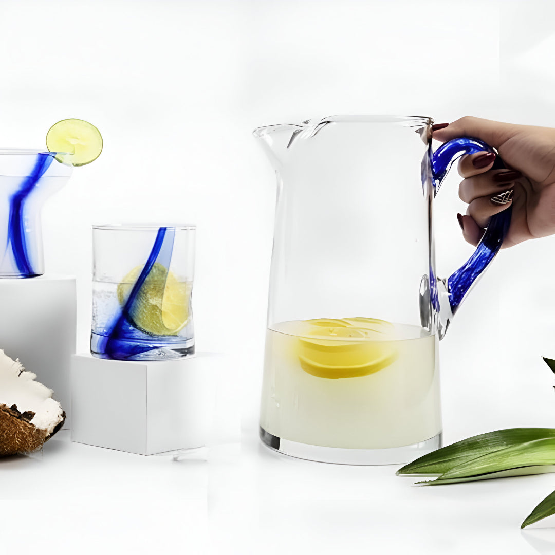 Ribbon - Juego 4 De Vasos De Vidrio con Jarra