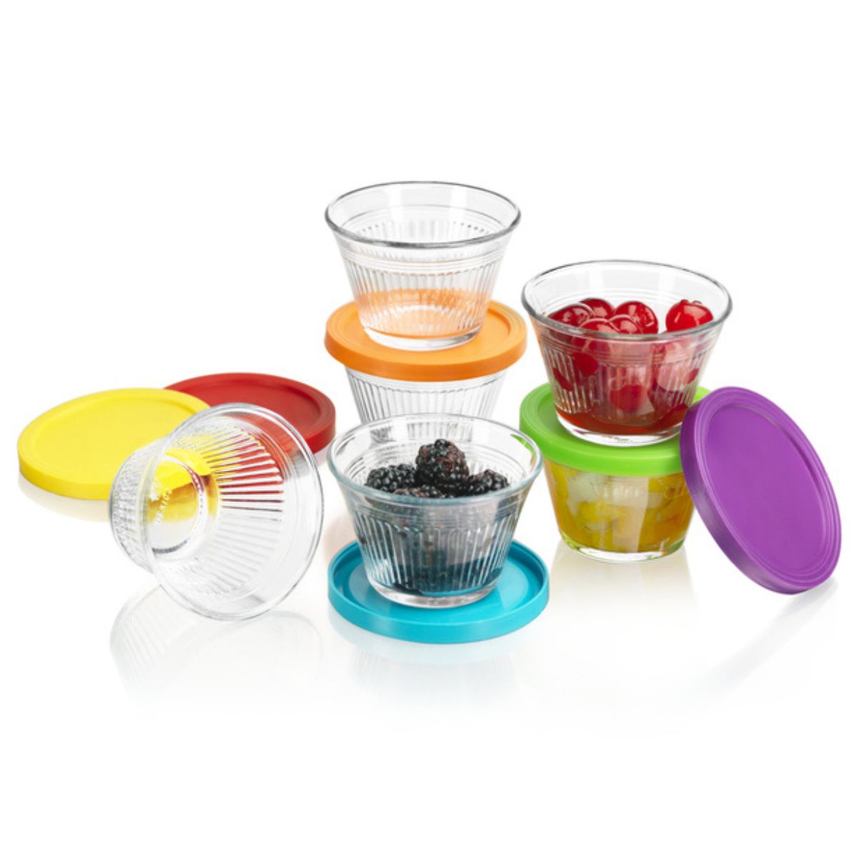 Santa Elenita - Set De 6 Contenedores De Vidrio Con Tapa