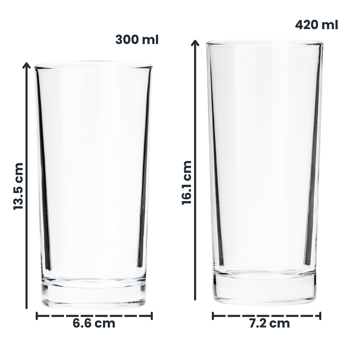 Indro HB - Juego de 6 Vasos de Vidrio.