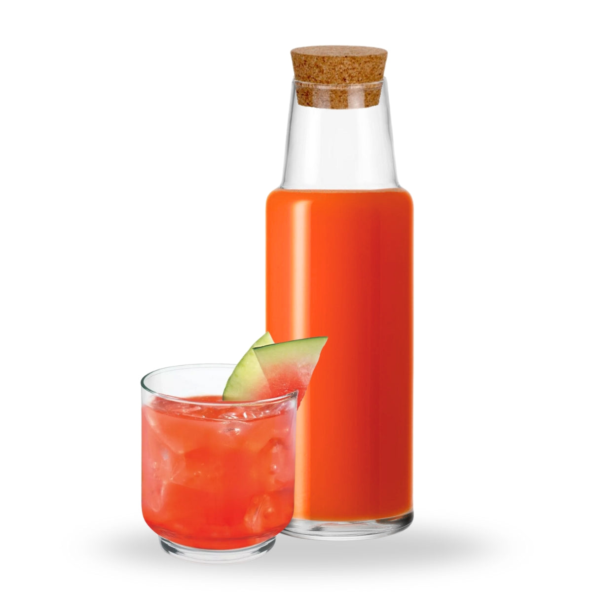 Olimpia - Botella con corcho y 4 Vasos