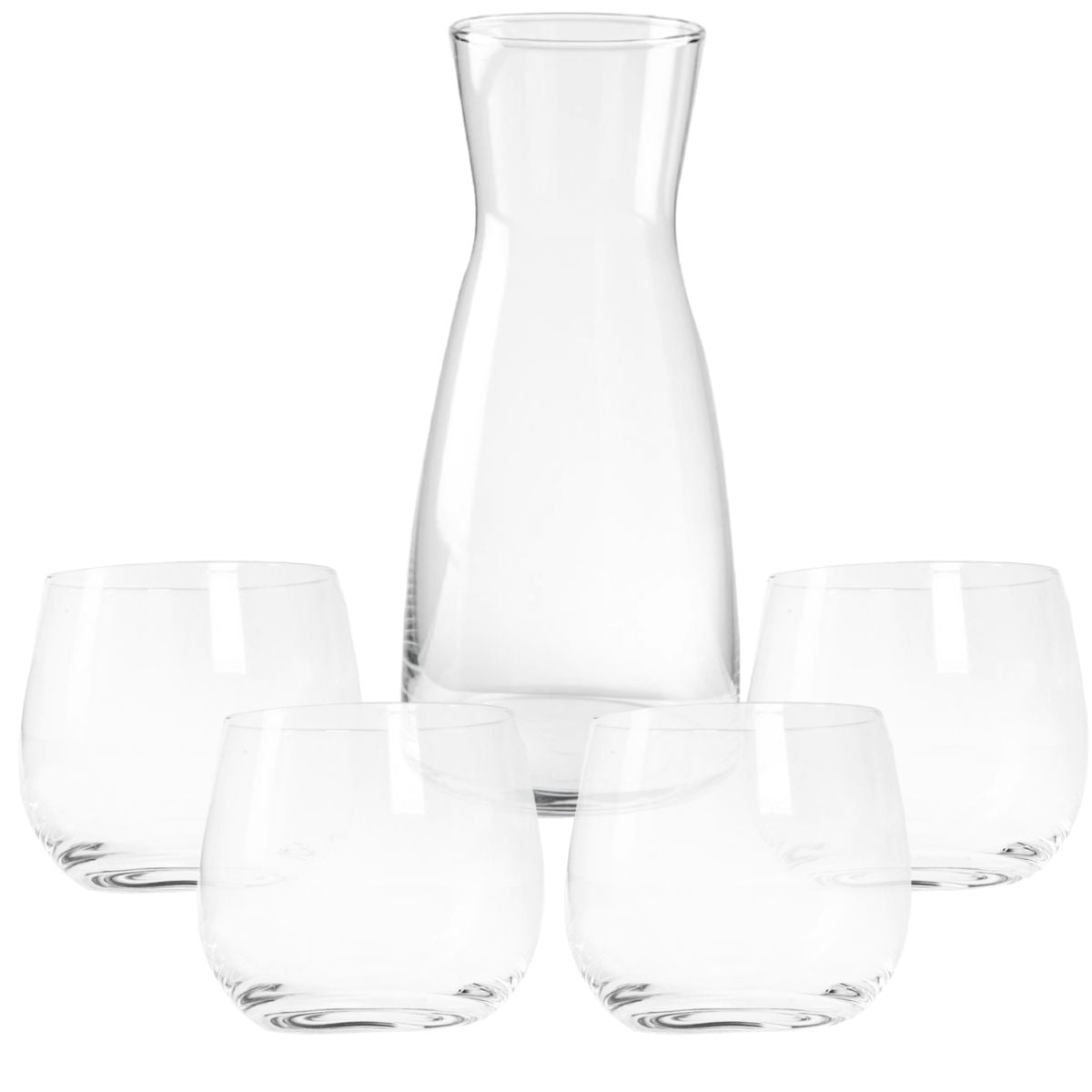 Torino - Set de Jarra De Vidrio 1 Lt y 4 Vasos De 400 ml