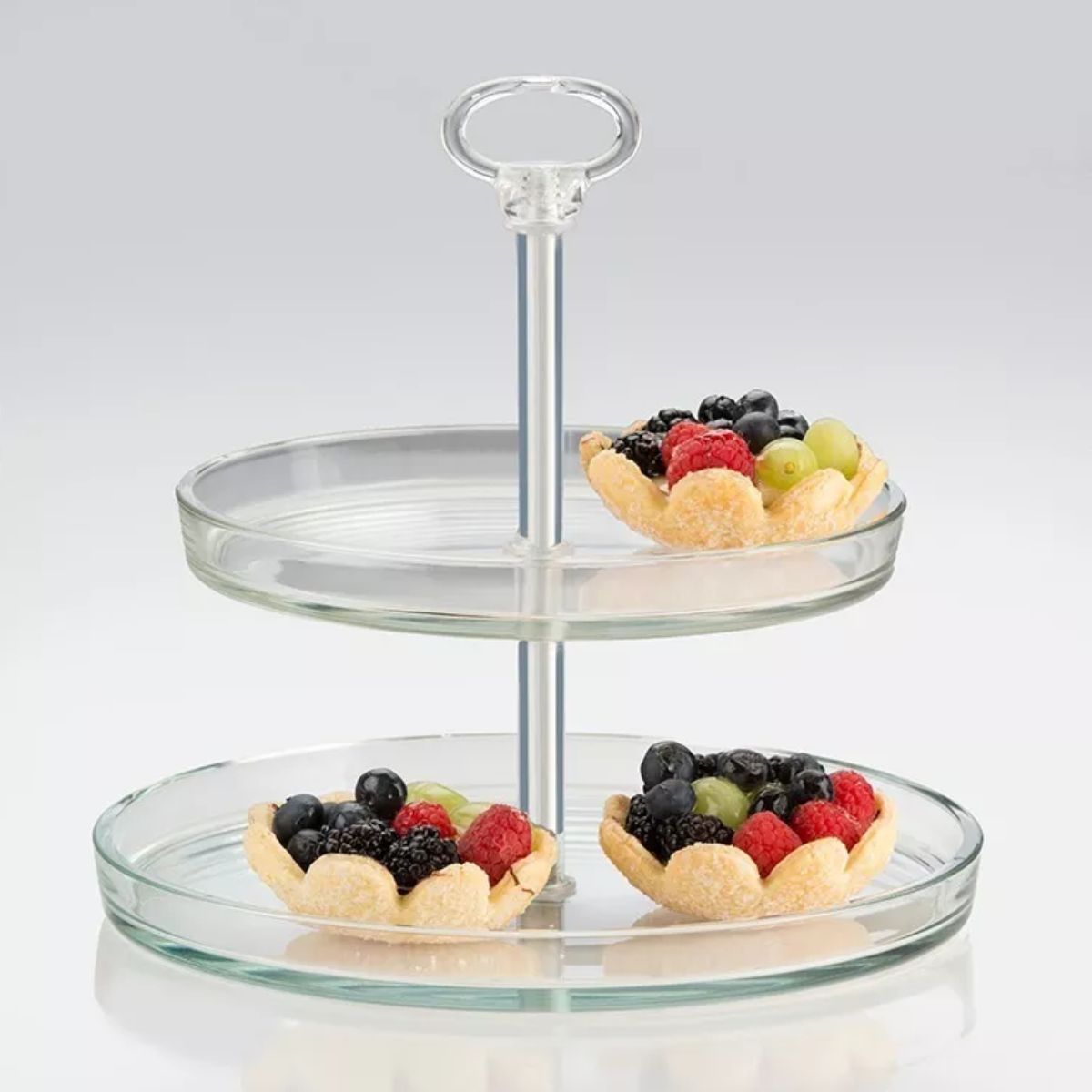 Palladio - Centro de Mesa de Vidrio de Dos Pisos