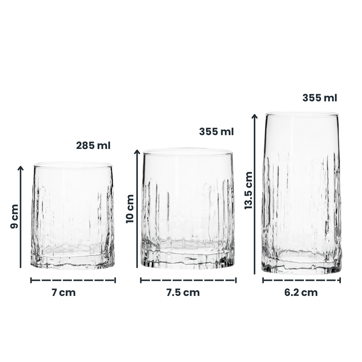 Oak - Juego De 6 Vasos Vintage De Vidrio