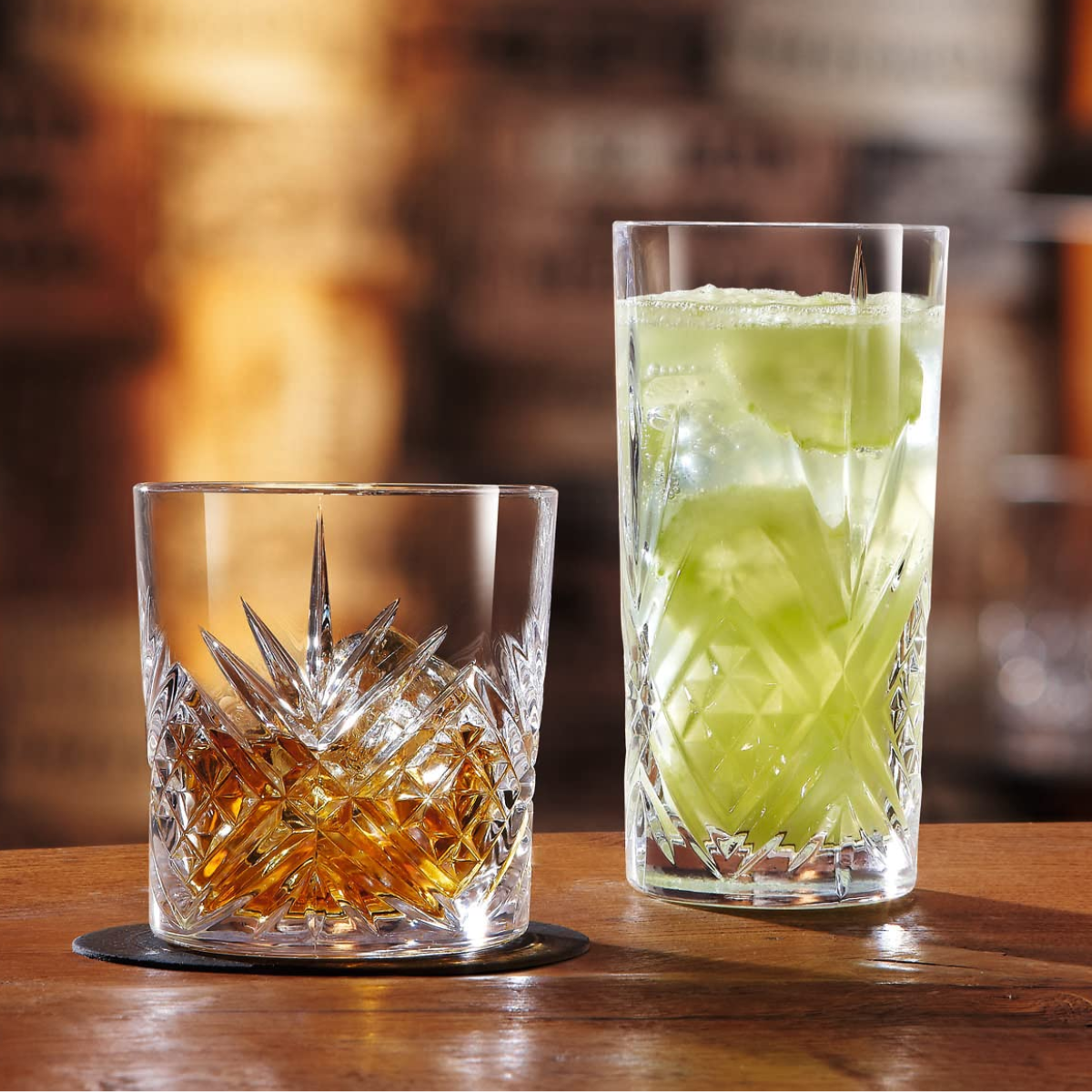 Eugene - Juego de 6 Vasos de Vidrio Tipo Cortado