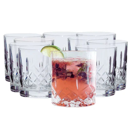 Eternal - Juego De 12 Vasos De Vidrio Tipo Cortado