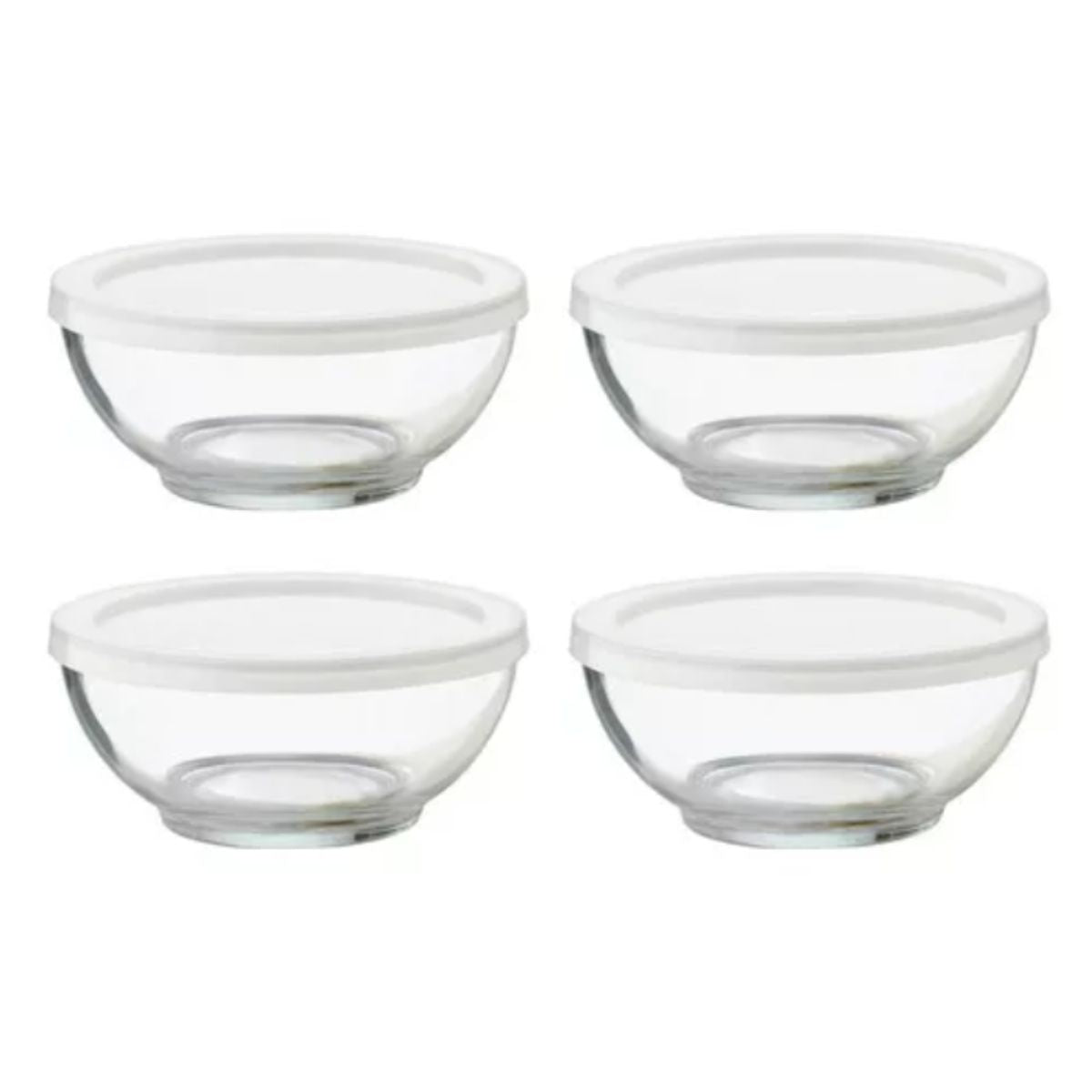 Set De 4 Contenedores De Vidrio Con Tapa