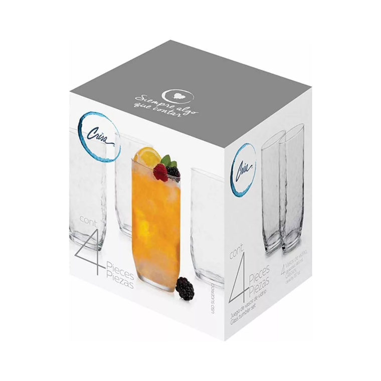 Alaska - Juego De 4 Vasos De Vidrio 445 ml