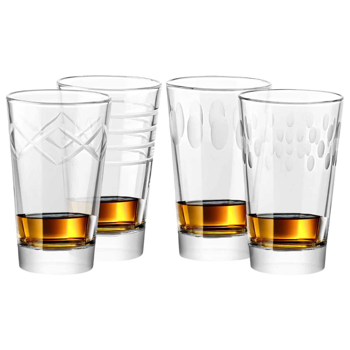 Contrasti - Set 4 Vasos De Vidrio con Grabado