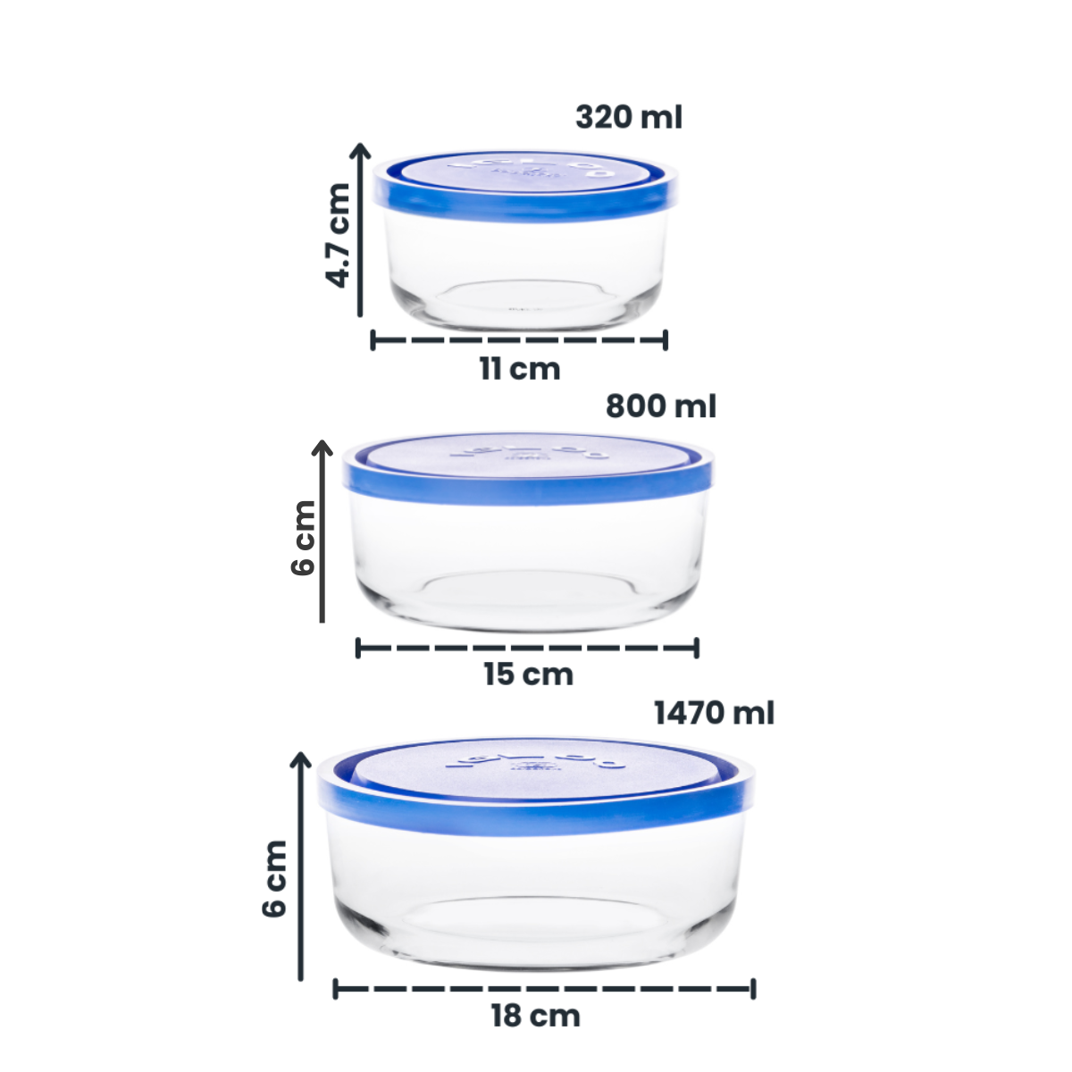 Igloo - Set 4 Contenedores De Vidrio Con Tapa
