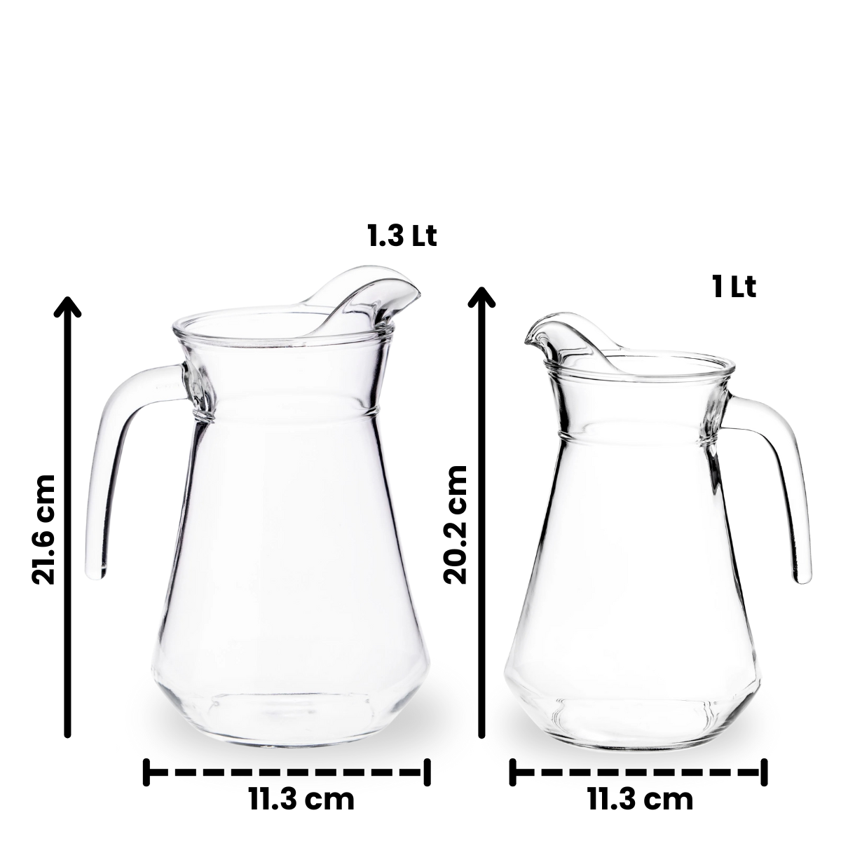 Colonna - Jarra de Vidrio Con Asa De Varios Tamaños