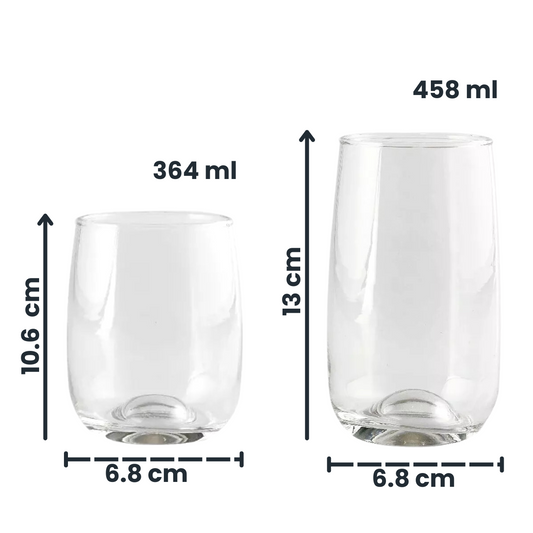 Agua - Juego De 6 Vasos De Vidrio