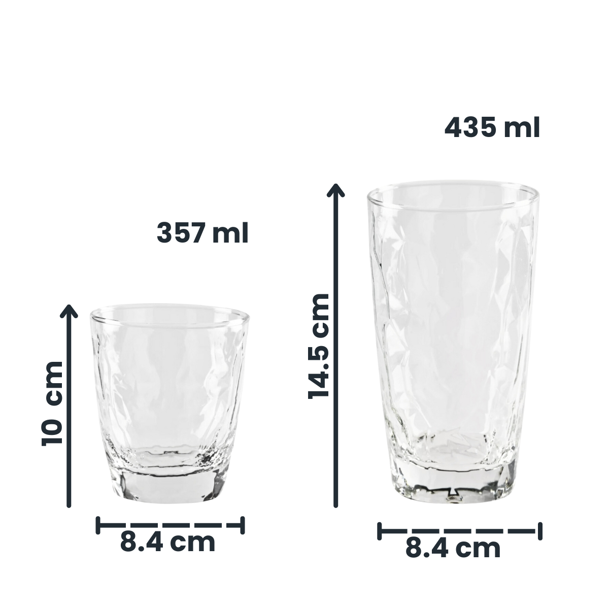 Da Vinci Set De 12 Vasos De Vidrio Alto Y Bajos.