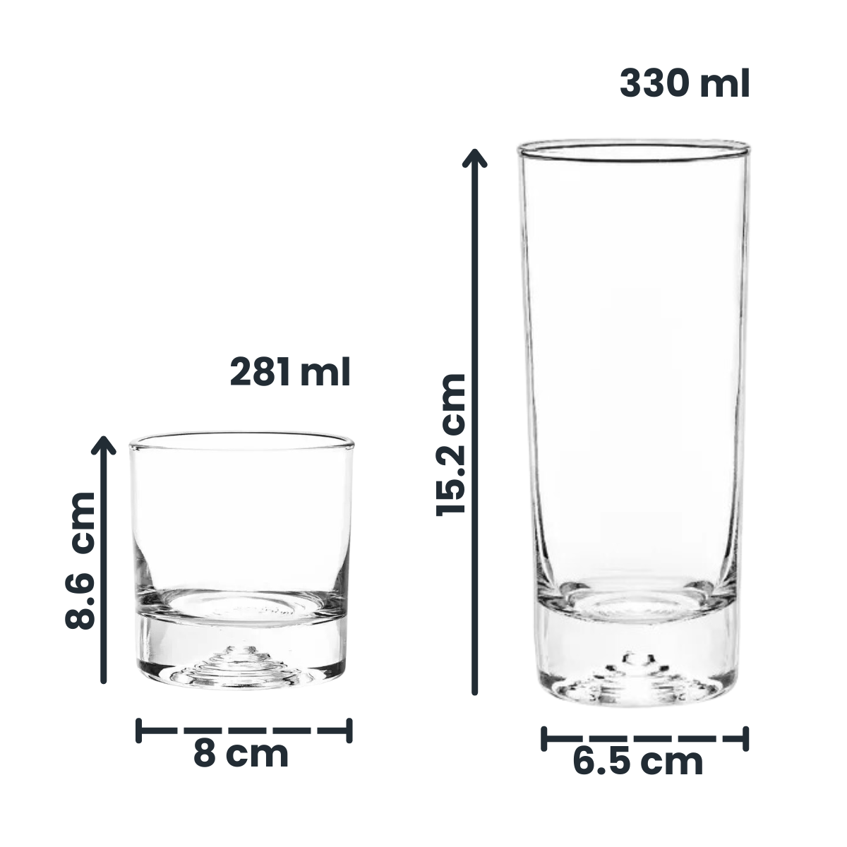 Malaga - Juego De Vasos De Vidrio