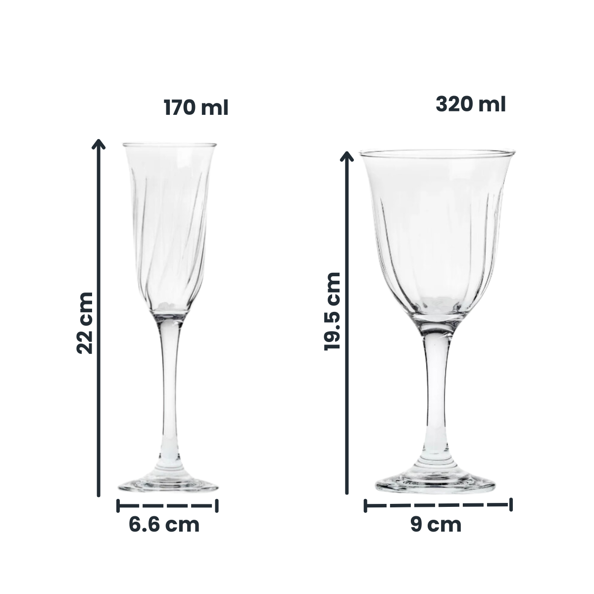 Giglio - Juego De 6 Copas De Vidrio para Champagne