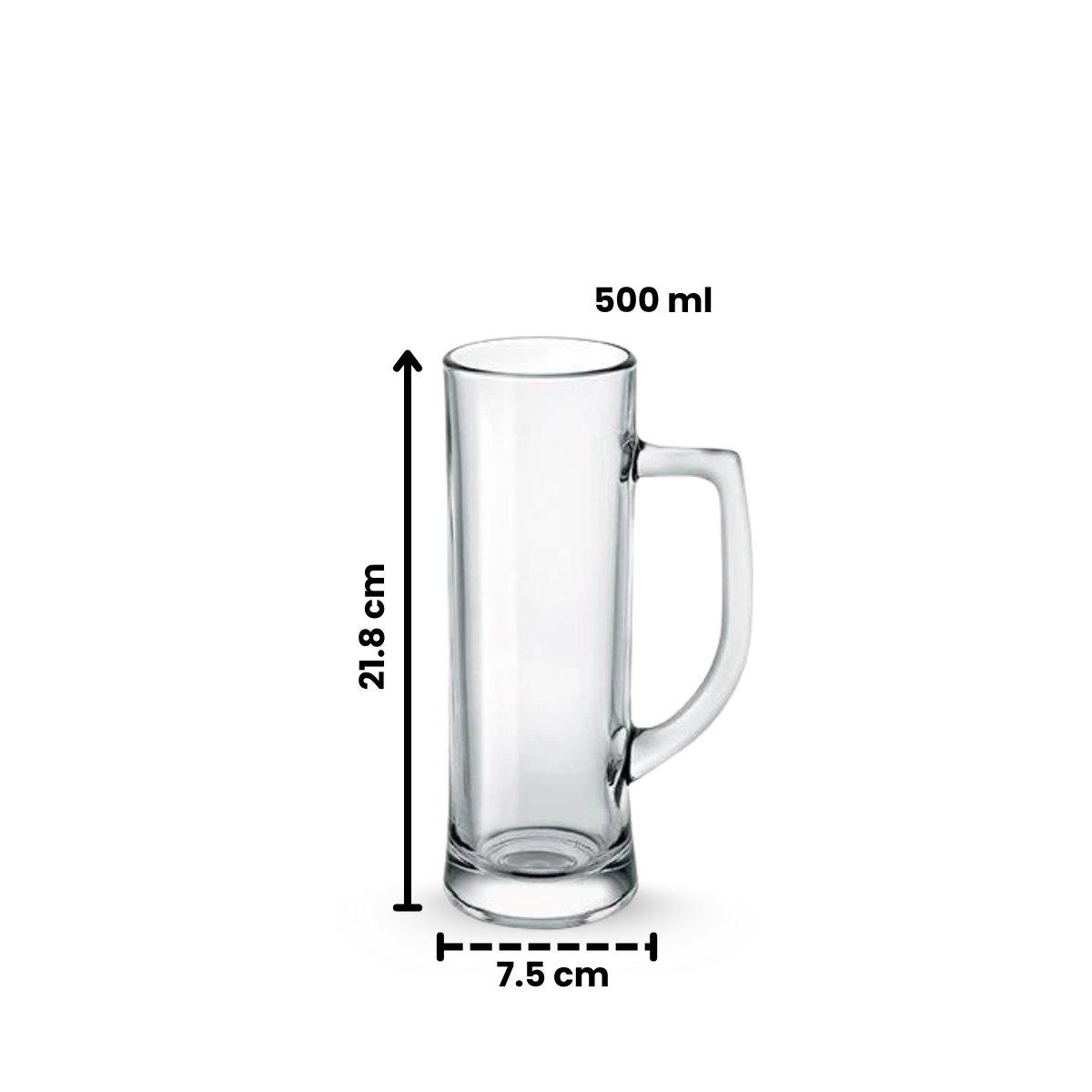 Danubio 0.5 L - Juego de 6 Tarros de Vidrio.