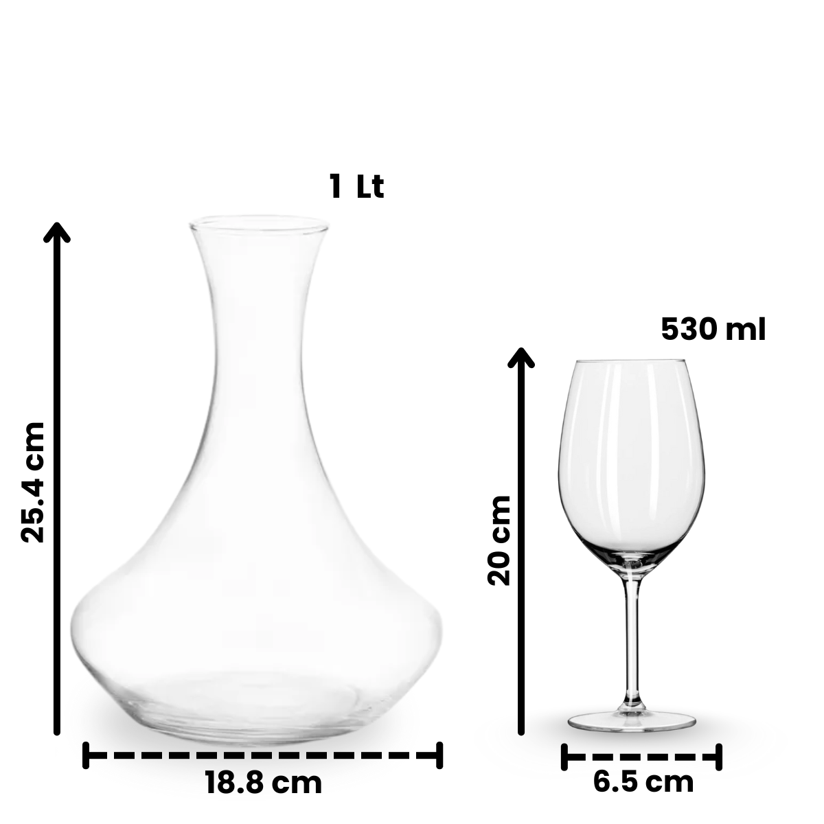 Decantador de Vino Con 4 Copas