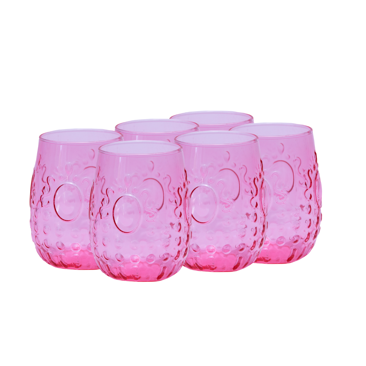 "Baroque Colors" Juego De 6 Vasos De Vidrio Pintado