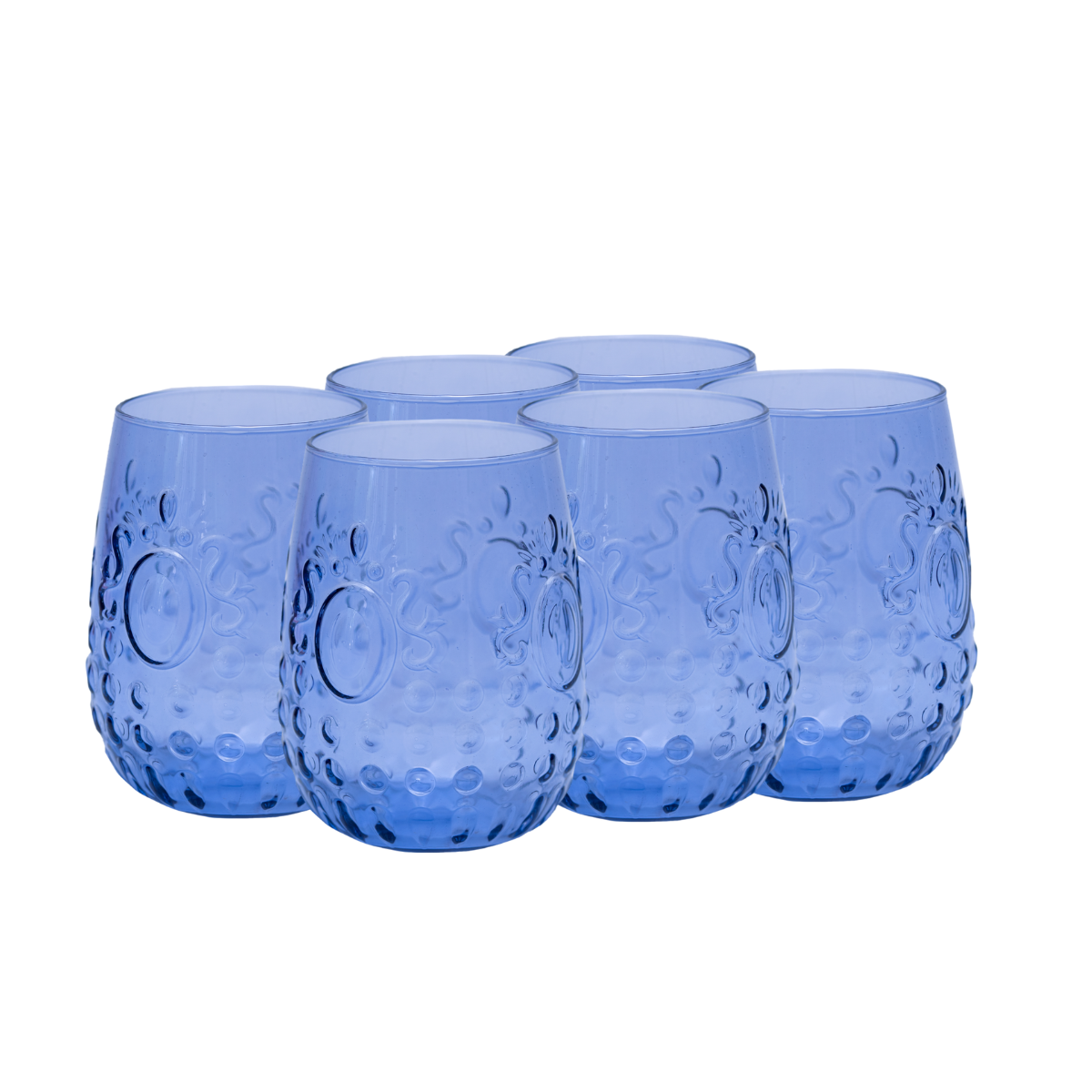 "Baroque Colors" Juego De 6 Vasos De Vidrio Pintado