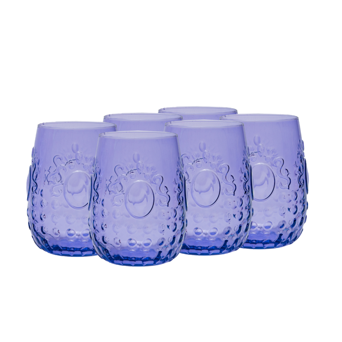 "Baroque Colors" Juego De 6 Vasos De Vidrio Pintado