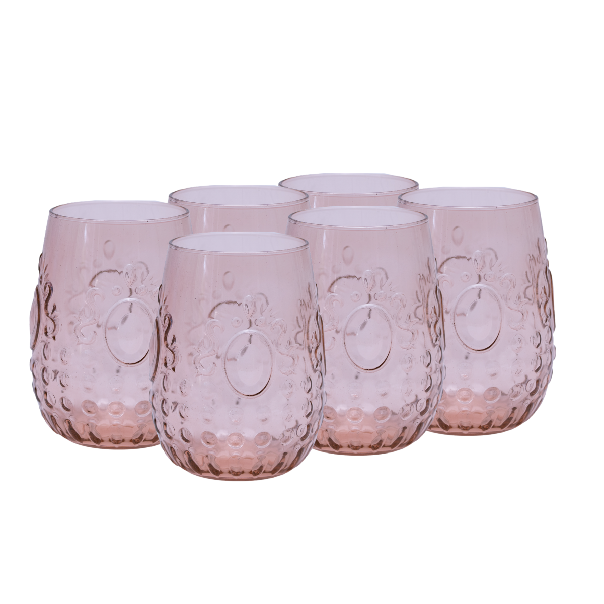 "Baroque Colors" Juego De 6 Vasos De Vidrio Pintado