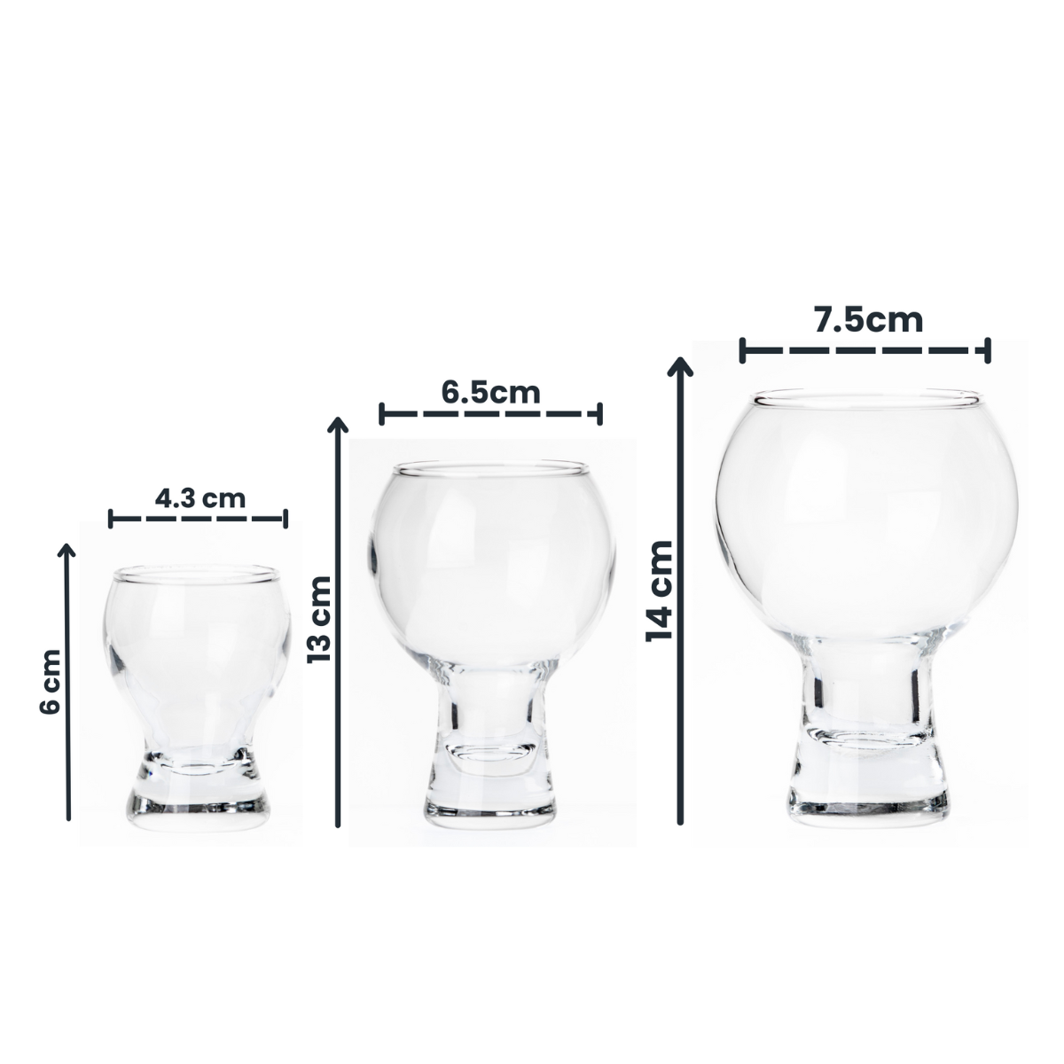 Agrippa - Juego de 6 Vasos Estilo Burbuja De Vidrio.