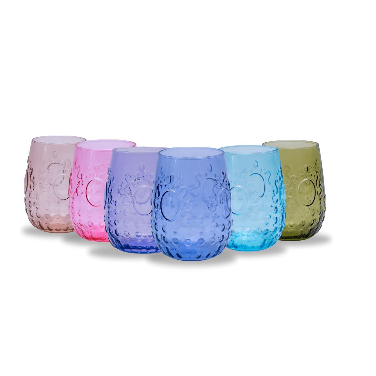 Baroque Colors - Juego De 6 Vasos De Vidrio Pintado