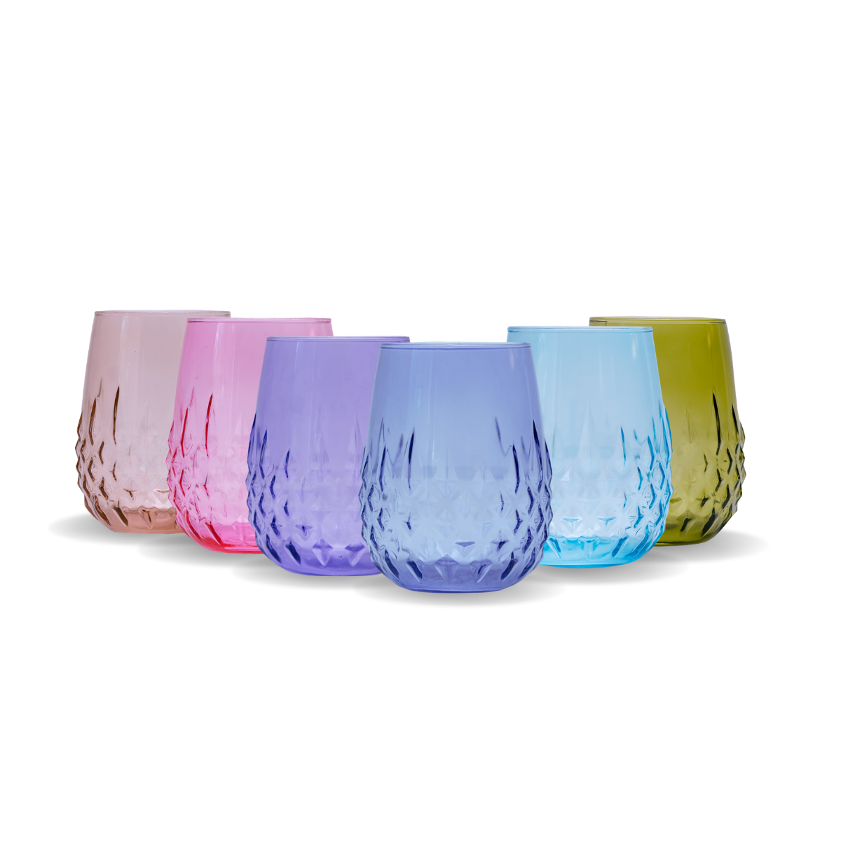 Gaudi Colors - Juego De 6 Vasos De Vidrio Pintado