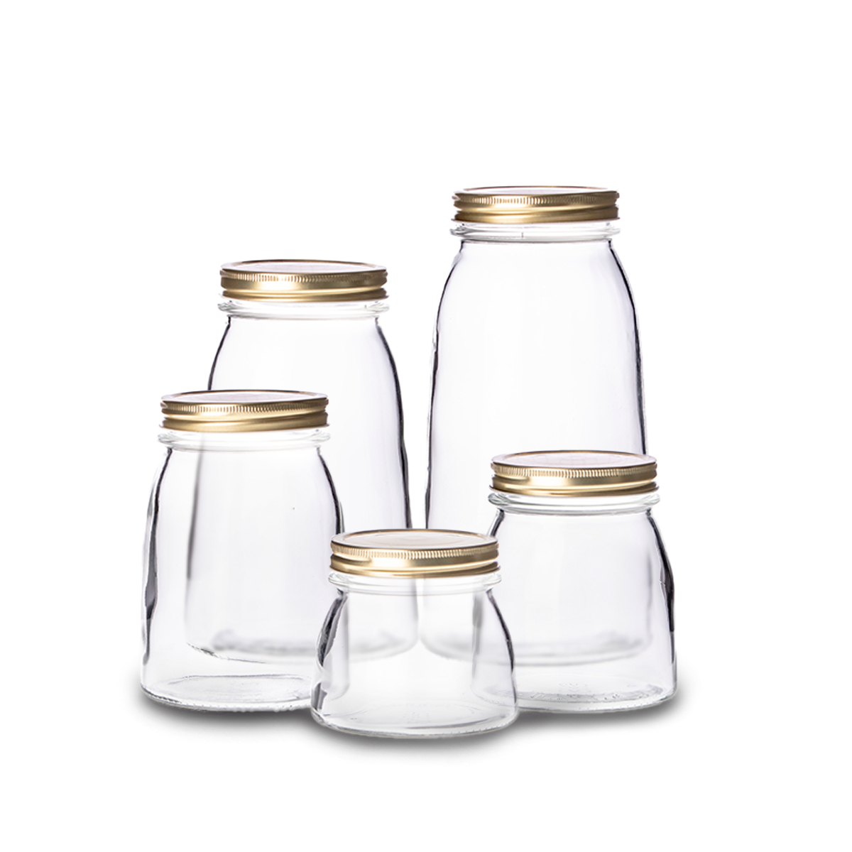 Flexy - Contenedor De Vidrio Con Tapa Dorada.