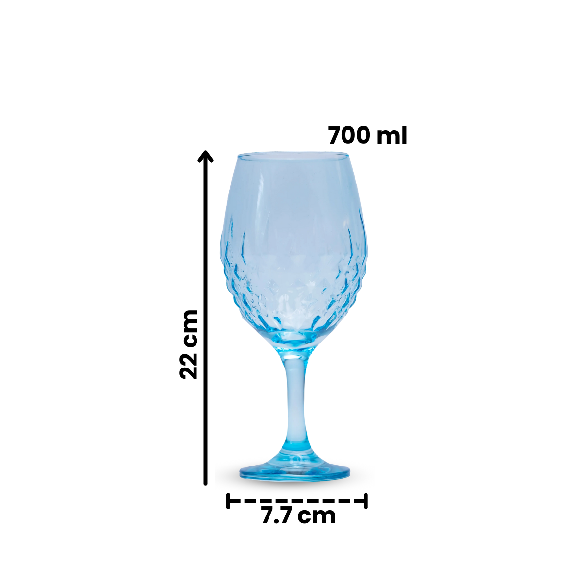 Gaudi Colors - Juego De 6 Copas De Vidrio Pintado 700 ml