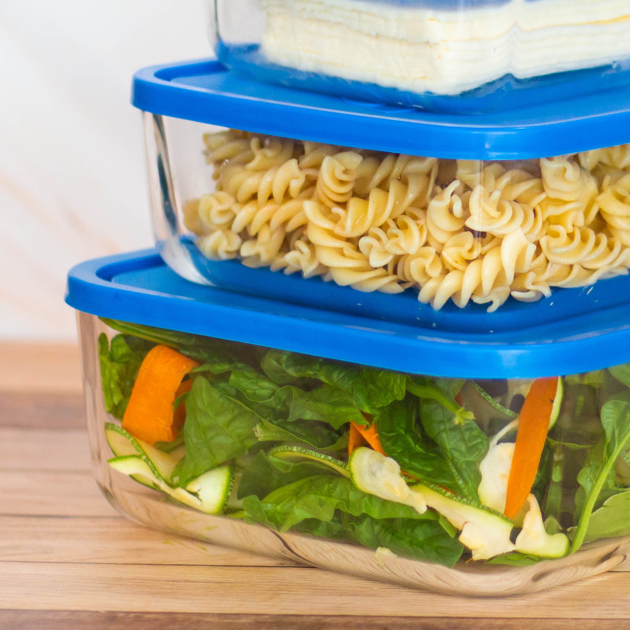 Igloo - Juego de 3 Contenedores De Vidrio Con Tapa Azul