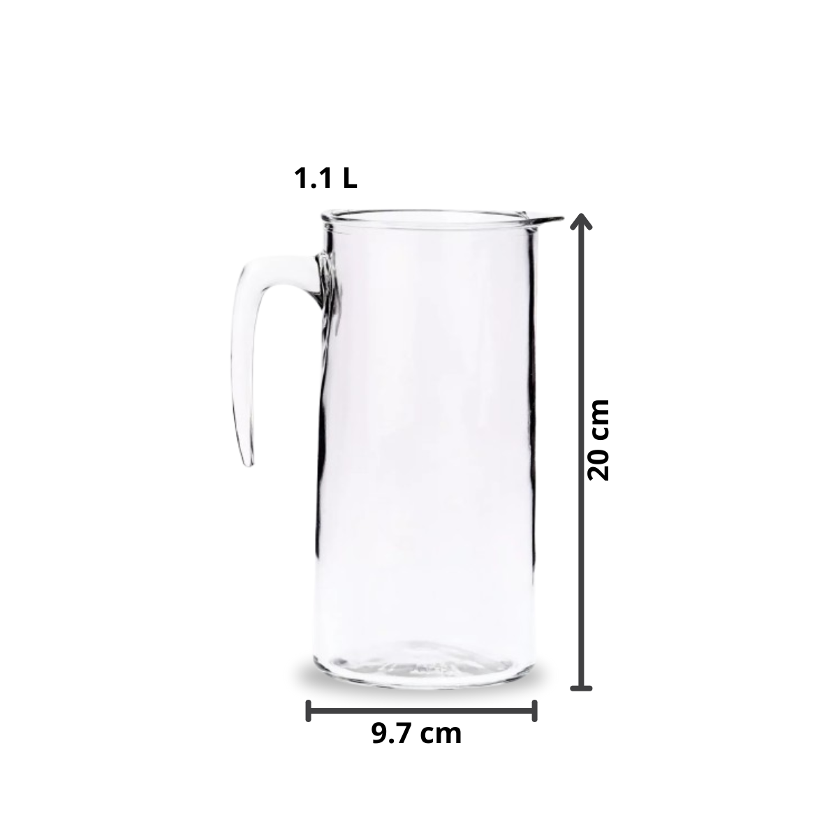 Indro - Jarra De Vidrio 1.1 Lt con pico Vertedor