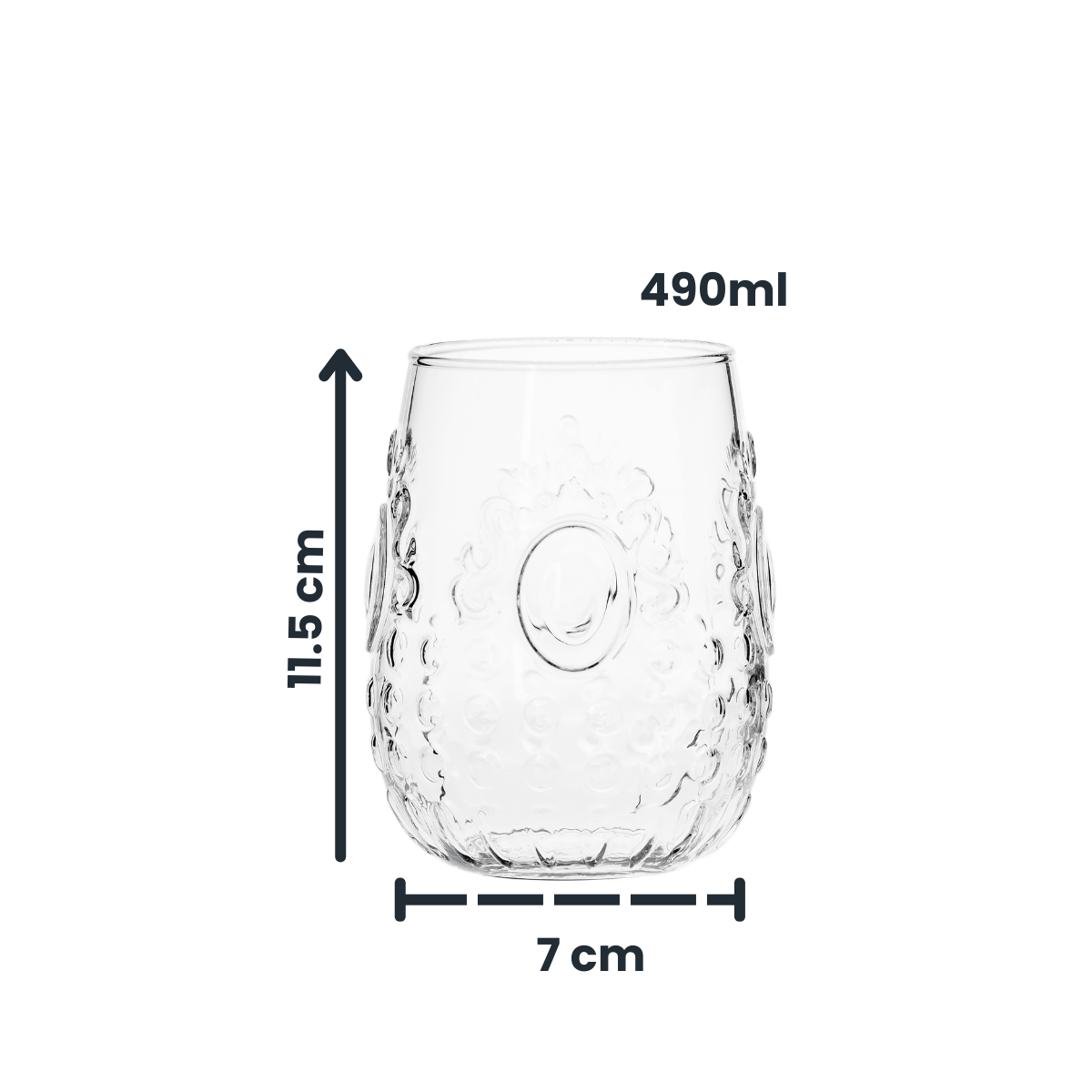 Baroque - Juego De 6 Vasos De Vidrio 490 ml