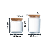 Pure Jar - Contenedor De Vidrio Con Tapa De Corcho