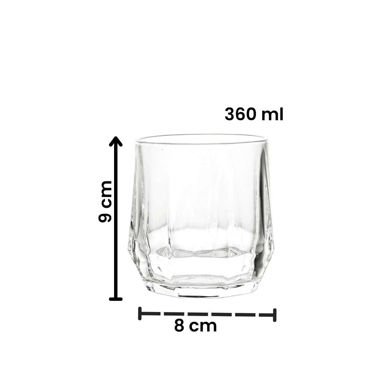 Aura - Juego De 6 Vasos De Vidrio 360 ml