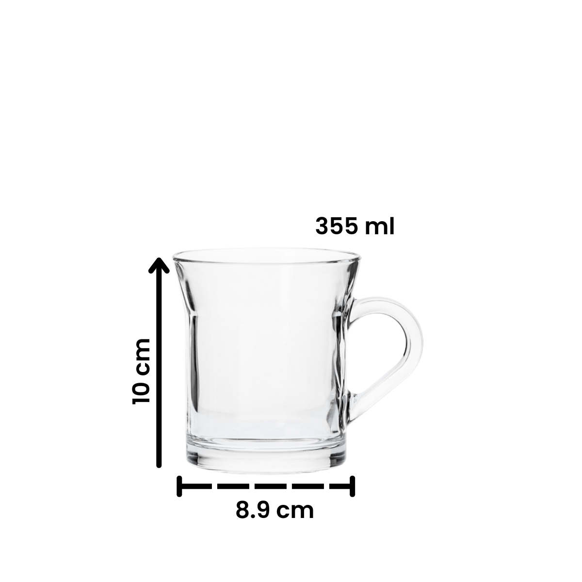 Cappuccino 335 - Juego de 6 Tazas de Vidrio.