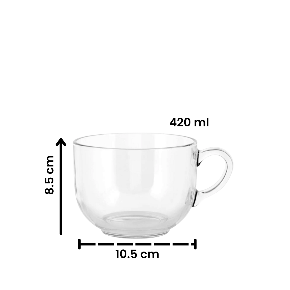 Capulus Jumbo - Juego De 12 Tazas De Vidrio 420 ml