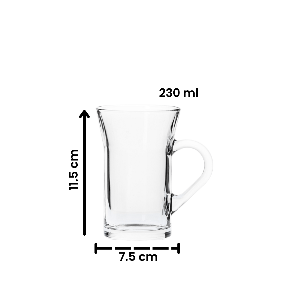 Ceylon 230 - Juego de 6 Tazas de Vidrio.