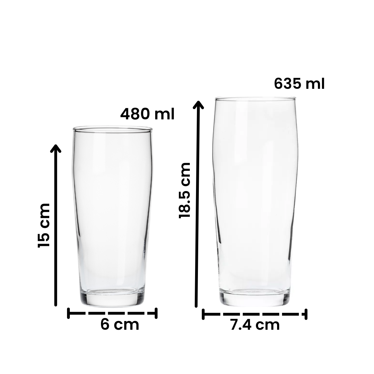 Lubeck - Juego De 6 Vasos Cerveceros De Vidrio