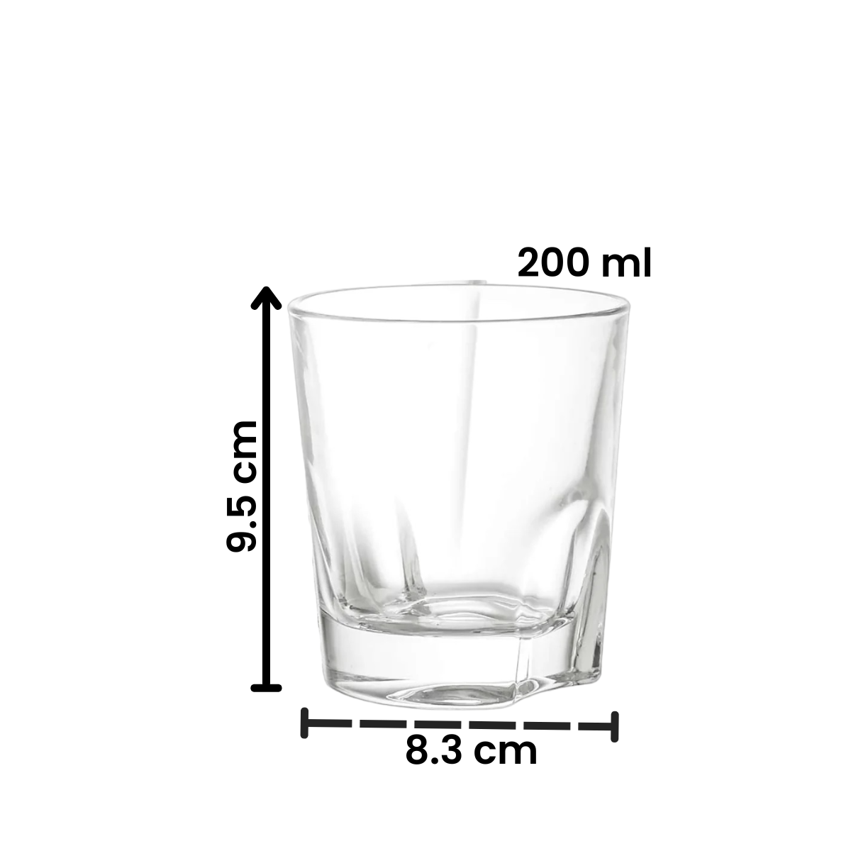 Nelio - Juego de 6 Vasos DOF de Vidrio 200 ml