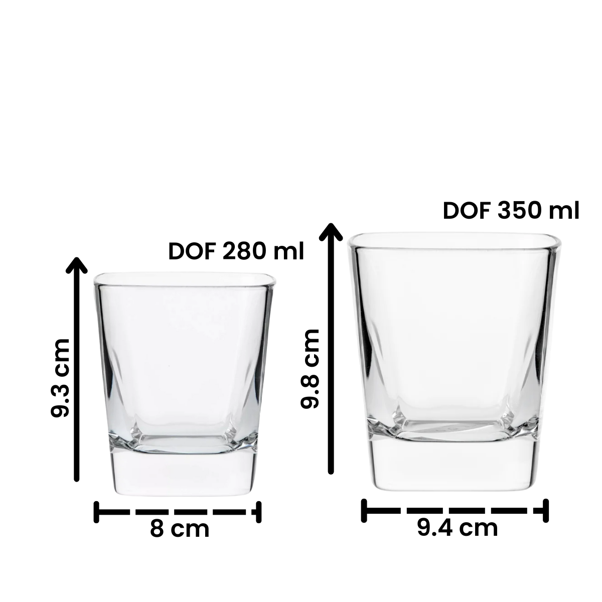 Palladio - Juego de 6 Vasos de Vidrio