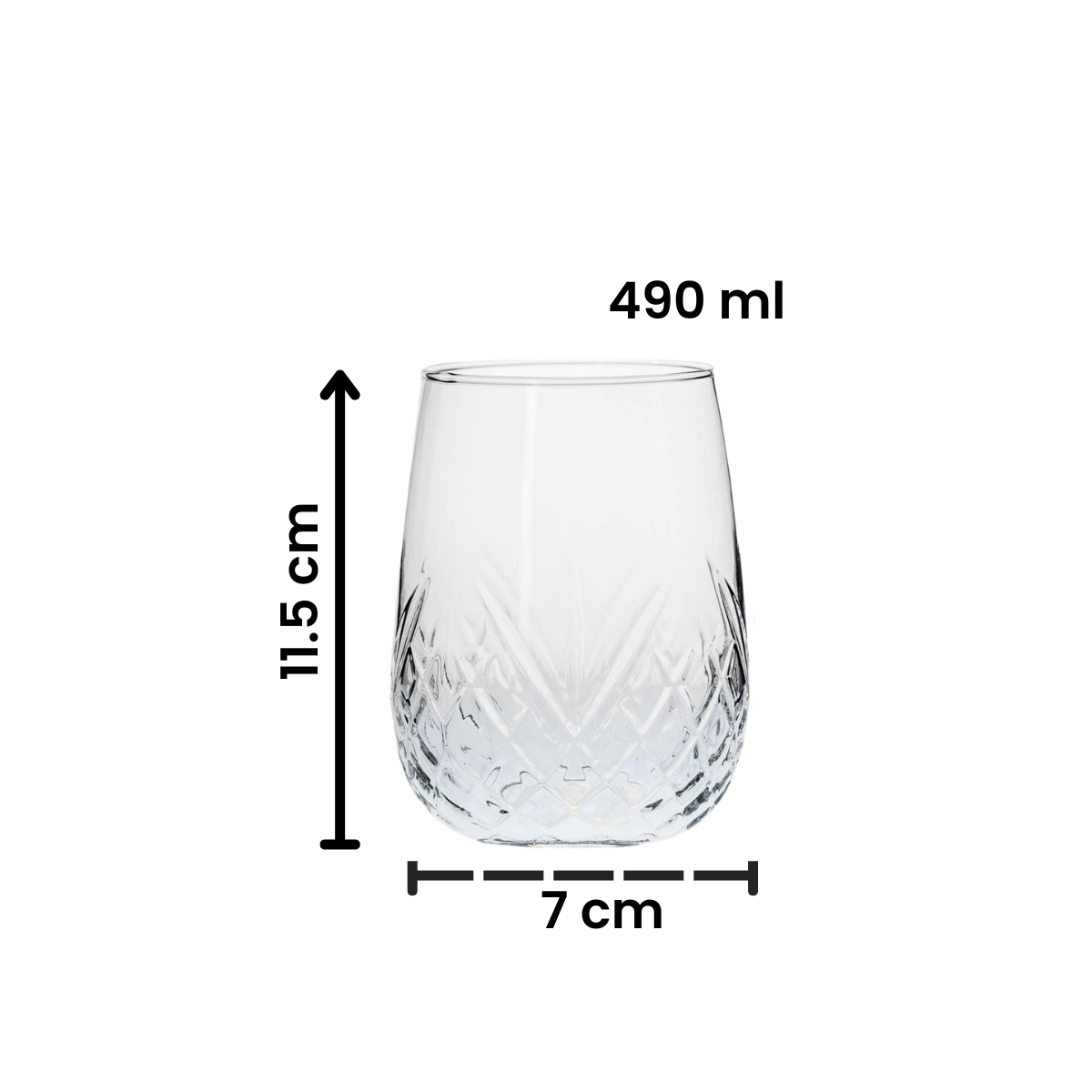 Rococo - Juego De 6 Vasos De Vidrio 490 ml