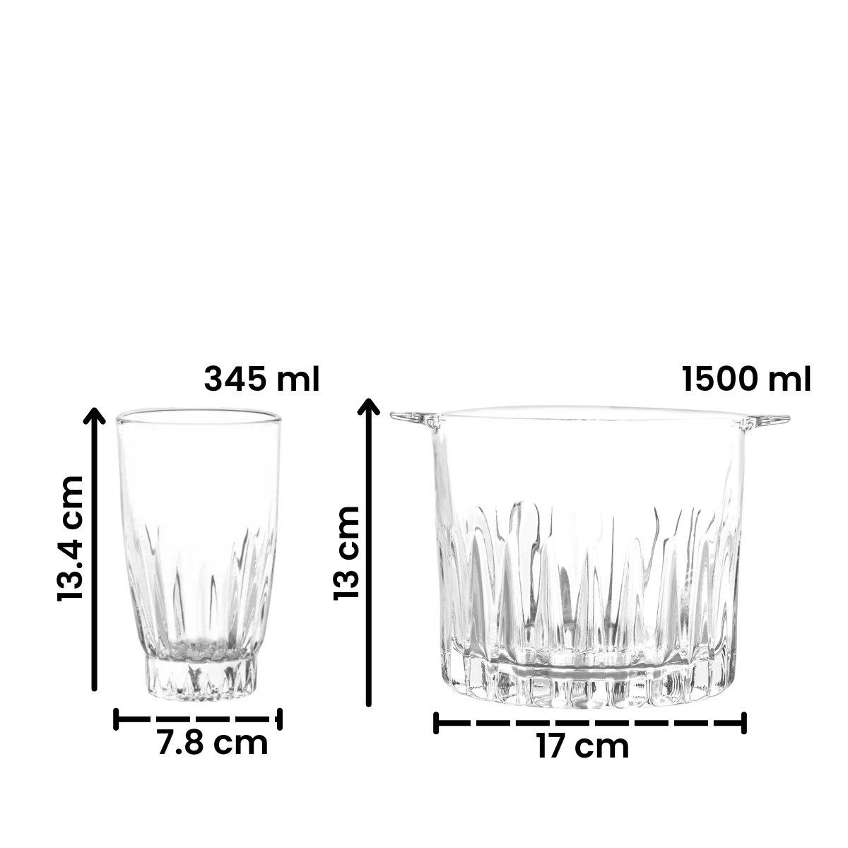 Royal - Set De Hielera Y 4 Vasos De Vidrio